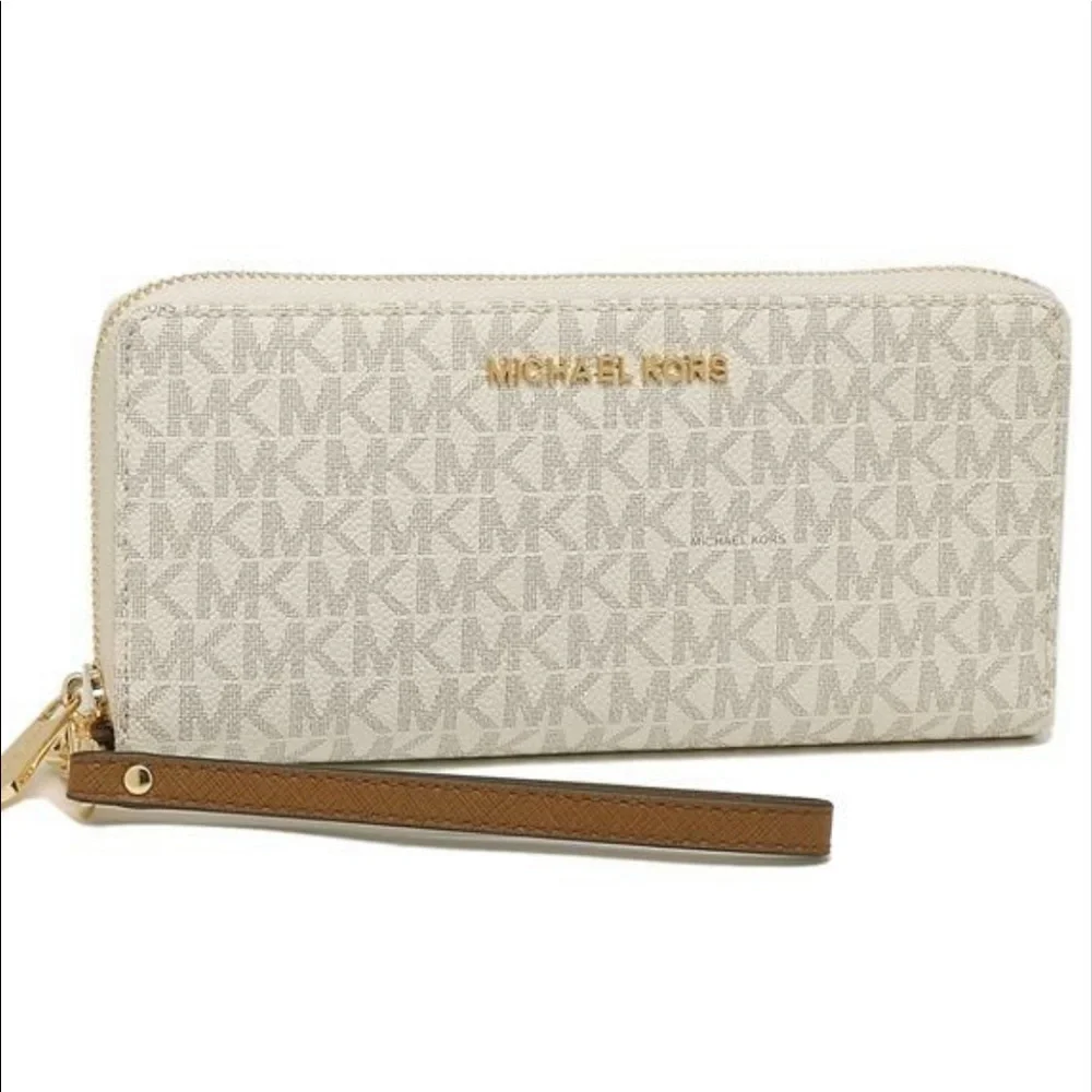 Michael Kors Jet Set Travel Large Travel CONTINENTAL Wristlet-Wallet Van…
